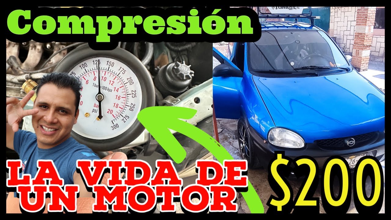 COMPRESION DE CILINDRO checando la VIDA de UN MOTOR #mecanica #corsa #motor #compresion #gasolina