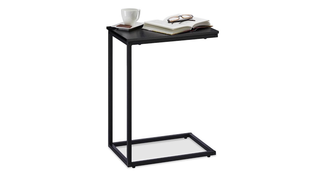 Beistelltisch schwarz mit Metallgestell