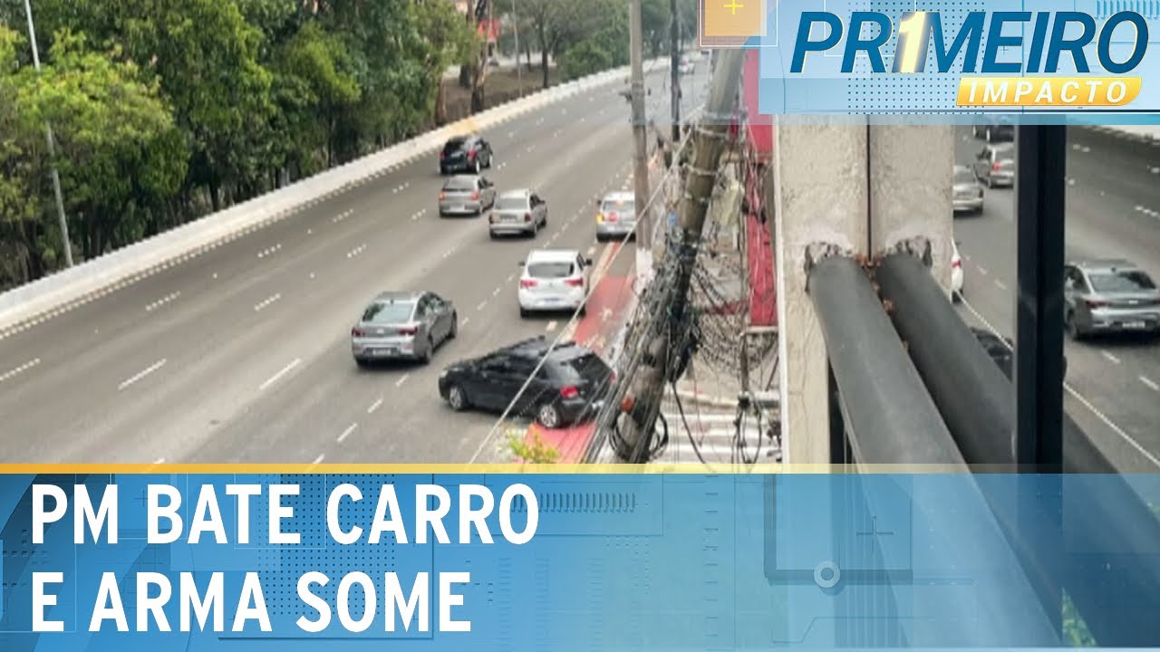 Policial militar fica ferido e arma desaparece após acidente de carro  | Primeiro Impacto (06/11/24)
