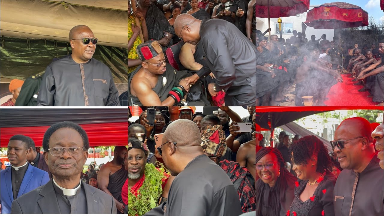 Prez John Mahama Arrival To The Burial Of His Friend Dr Michael Agyekum Addo ( KAMA) Donates Ghc 20k
