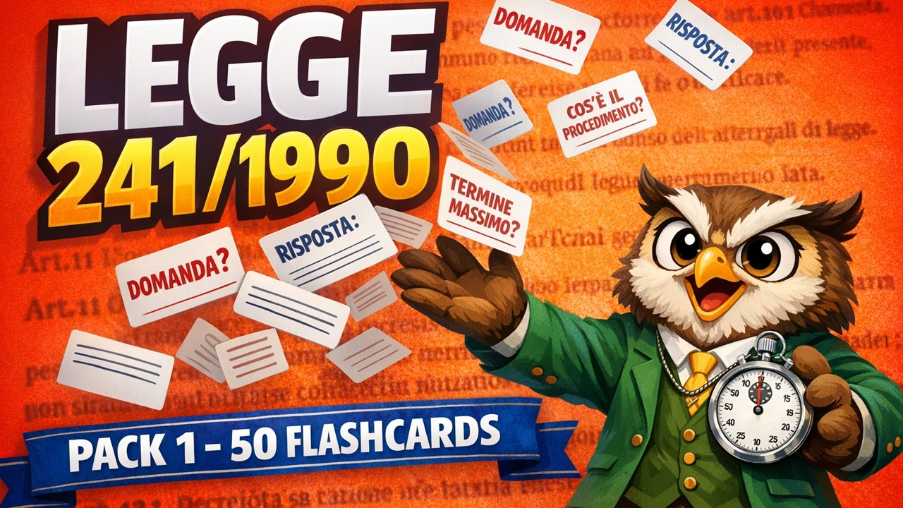 Legge 241/90: 50 Flashcards Audio per i Concorsi Pubblici (Parte 1) Ripasso per memorizzare