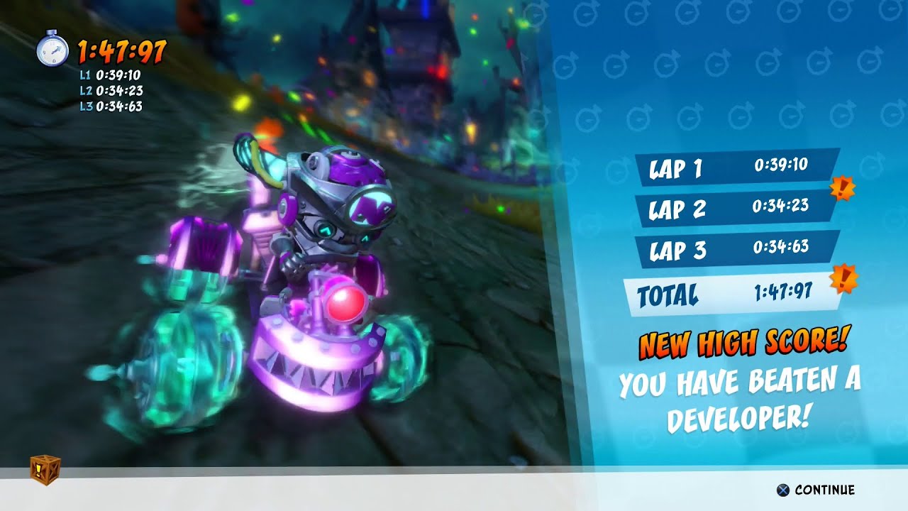 CTR Nitro Fueled - Developer Time Trial #36: Nina's Nightmare (1:47:97)