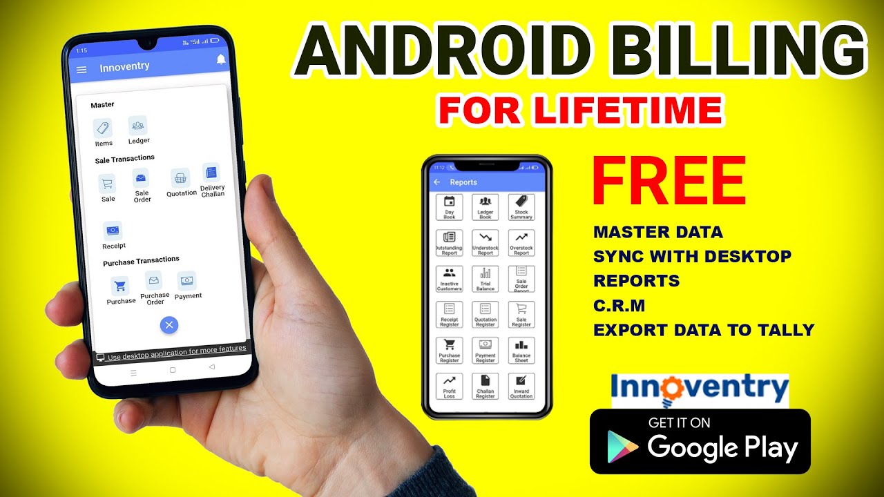 Free Lifetime Billing Software For Android App l Free Android Billing Software