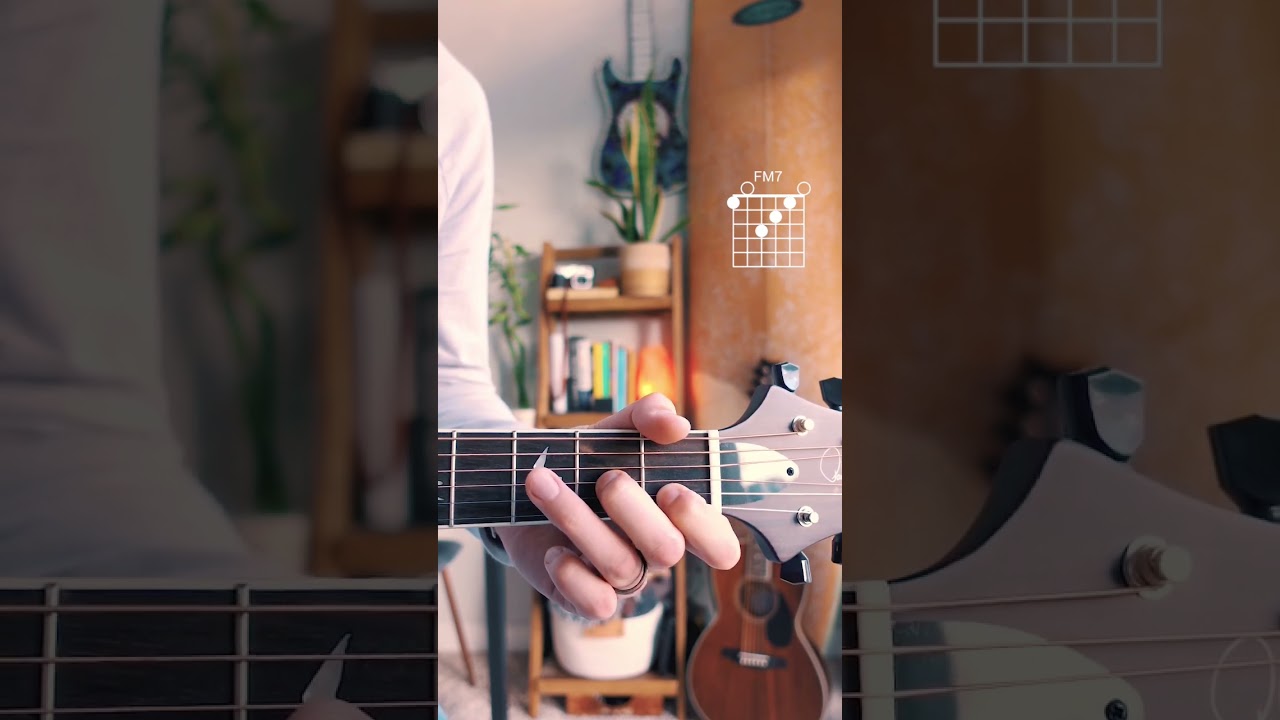 Jak grać akord gitarowy &bdquo;Fmaj7&rdquo; // Seria akord&oacute;w gitarowych dla początkujących nr 27 #Kr&oacute;tkie