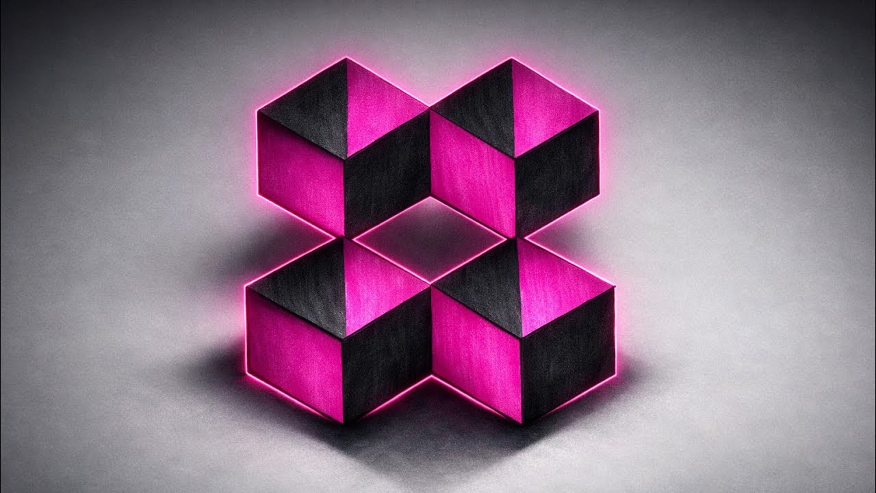 This 3D Cube Illusion Will Confuse Your Brain 😱 | Impossible Drawing