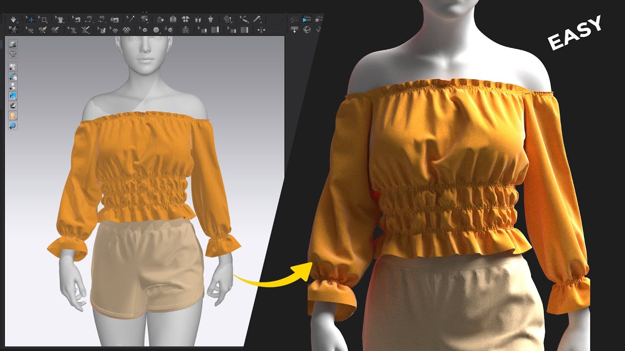 Beginner-Friendly: How to Design Off-Shoulder Tops in CLO3D