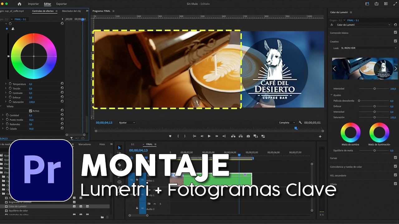 Clase 12 MONTAJE BÁSICO: Lumetri + fotogramas clave #adobepremierepro