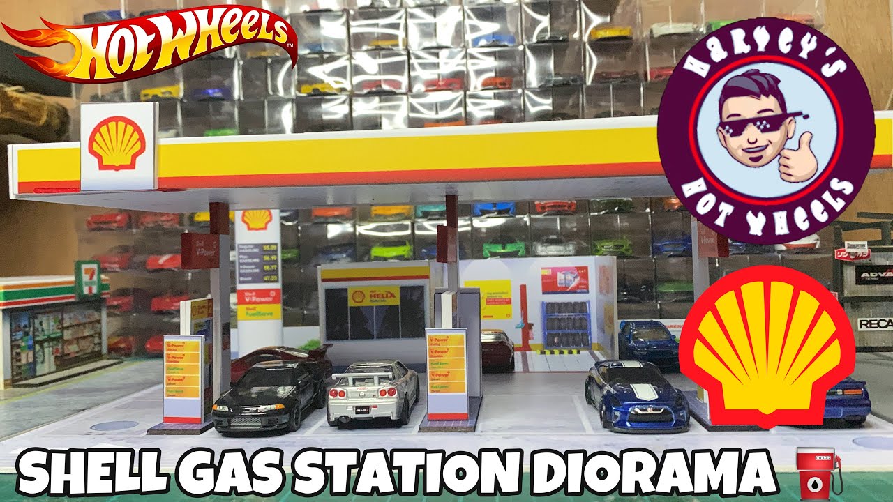 Shell Gasoline Station Diorama Assembly (1:64 scale)