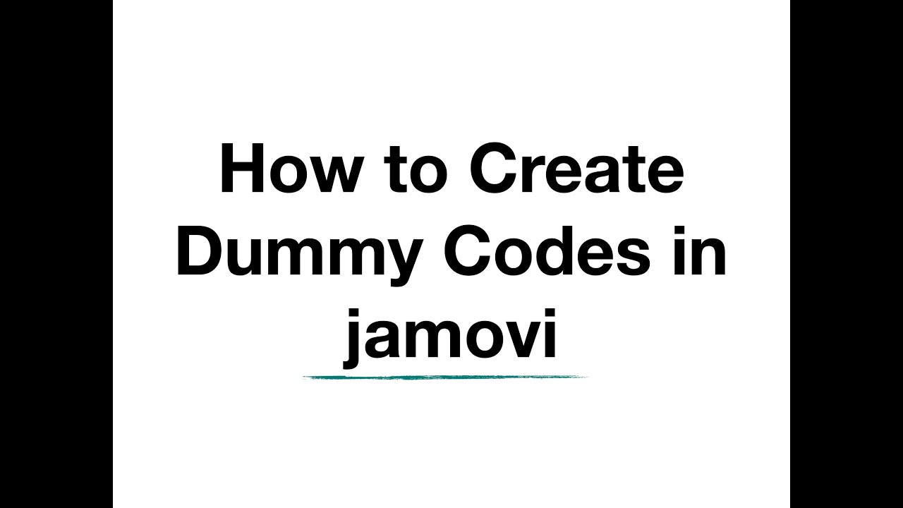 How to Create Dummy Codes in jamovi