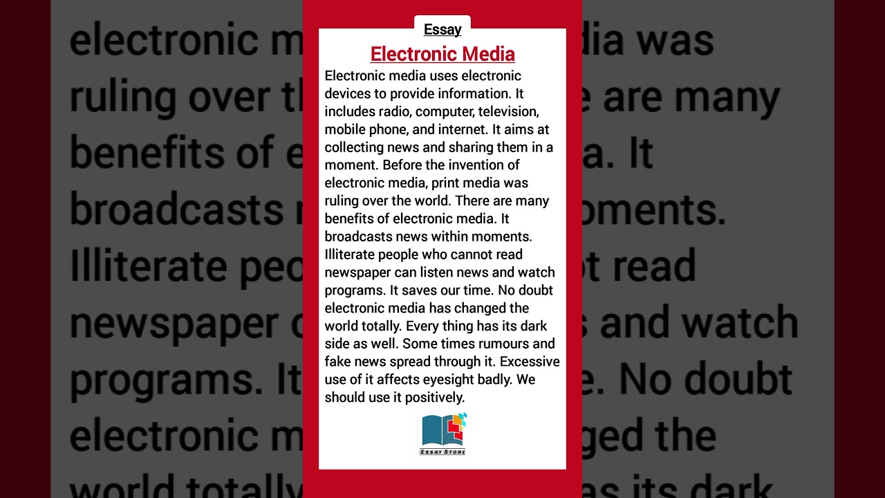 Essay on Electronic Media || Electronic Media Essay #electronicmedia #media #socialmedia #essay