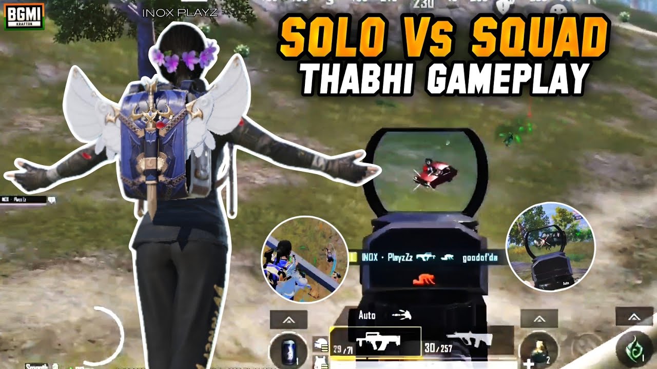 SOLO Vs SQUAD FULL THABHI GAMEPLAY 💀 || SOLO Vs SQUAD GAMEPLAY || #bgmi #gaming #inoxplayz
