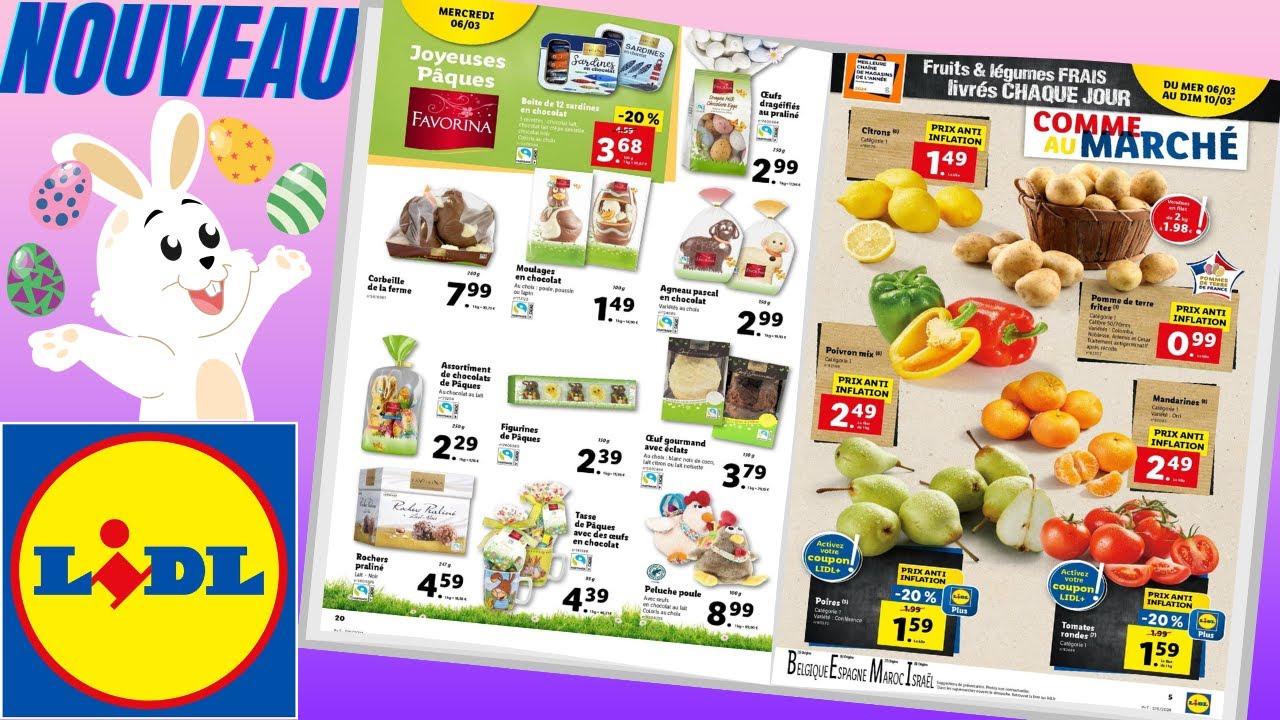 catalogue LIDL ALIMENTAIRE du 6 au 12 mars 2024 😍 JOYEUSES PÂQUES - FRANCE