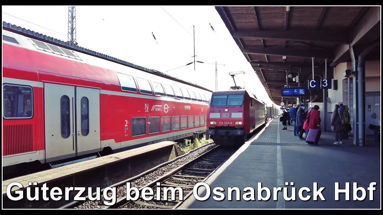 Güterzug durchfährt den Bahnhof Osnabrück Hbf, Deutschland 2022