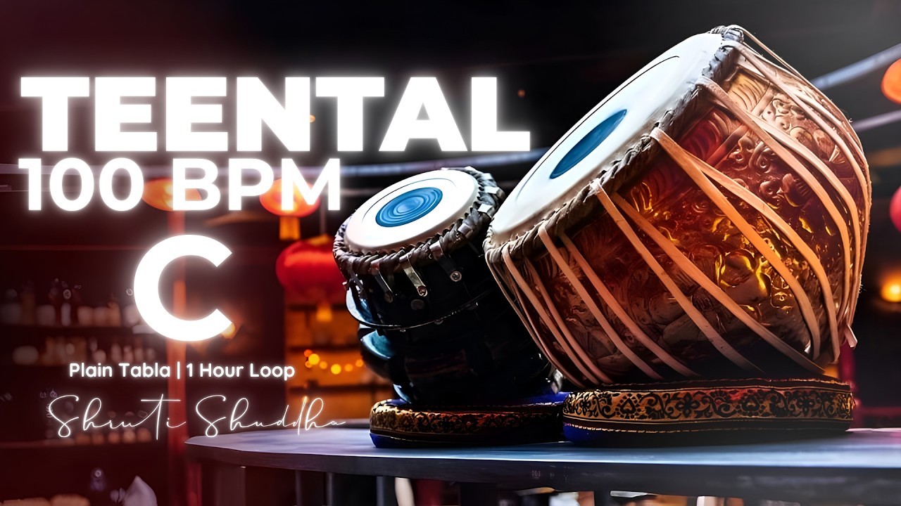 Teentaal 100-BPM | C-Scale Tabla | Without Tanpura