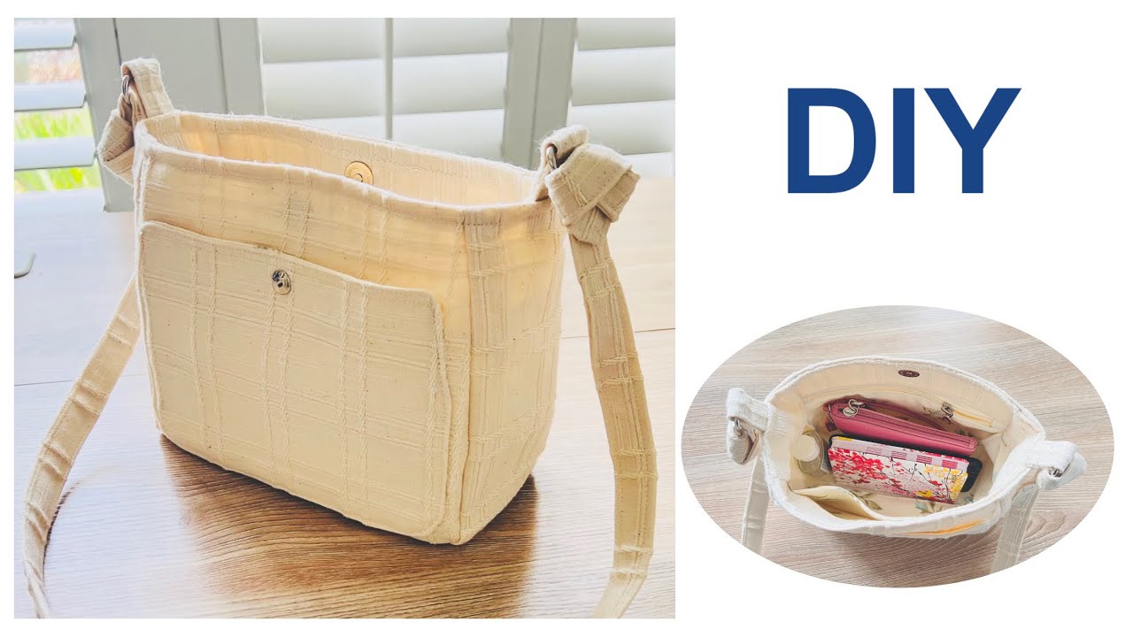 DIY how to make a crossbody bag / shoulder bag with pockets