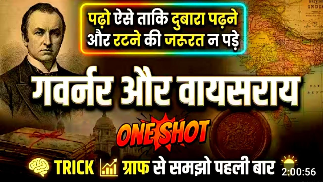 भारत के गवर्नर जनरल और वायसराय | TRICKS से याद करें | Modern history one shot by pawan sir