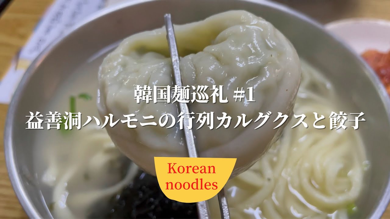 【韓国麺巡礼#1】 益善洞ハルモニの行列のできるカルグクスと餃子｜종로할머니칼국수 칼만두｜Korean noodle and jumbo dumpling