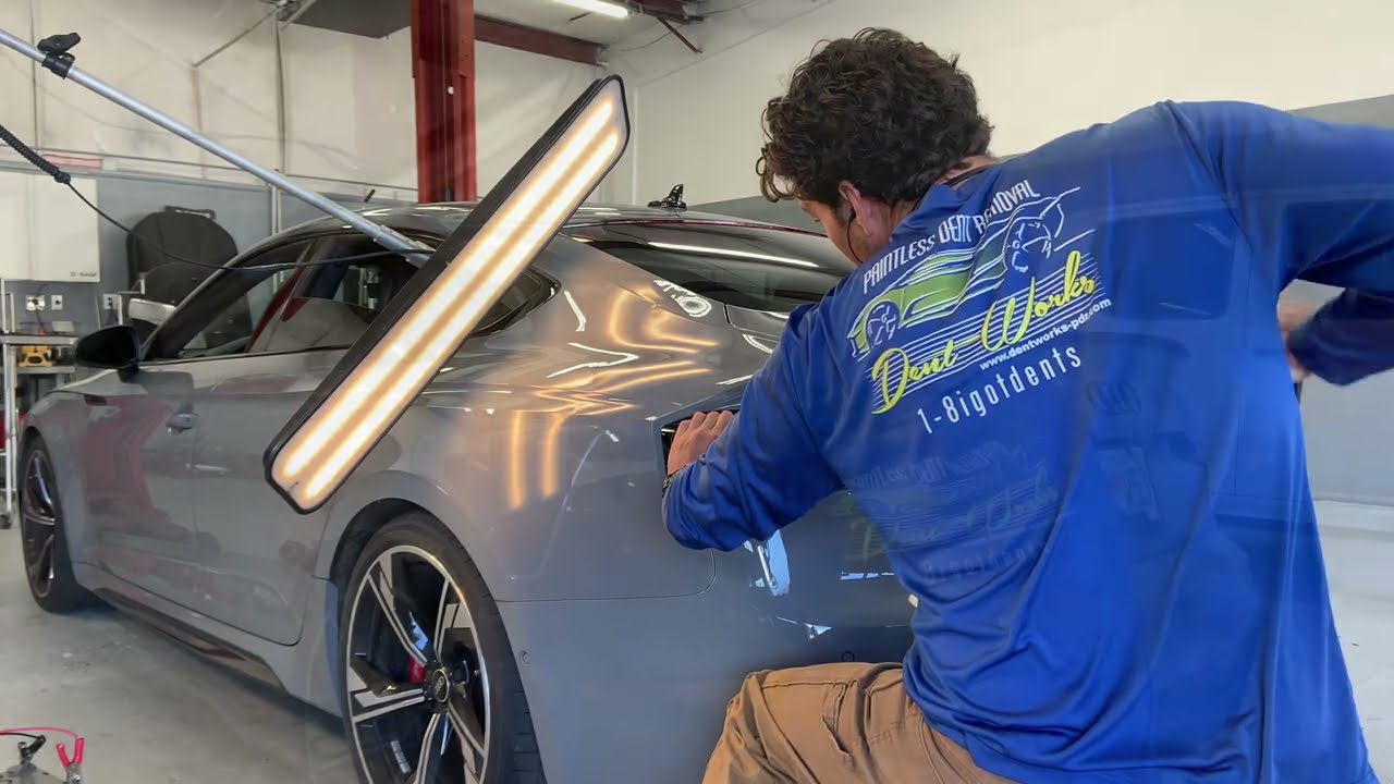 Large Dent Repair on an Audi RS5 Quarter Panel
