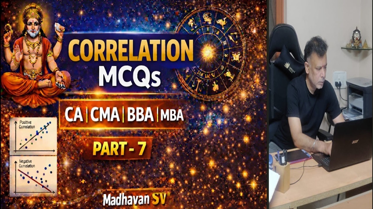 Correlation MCQs – Part 7 | Correction of Data | CA CMA BBA MBA