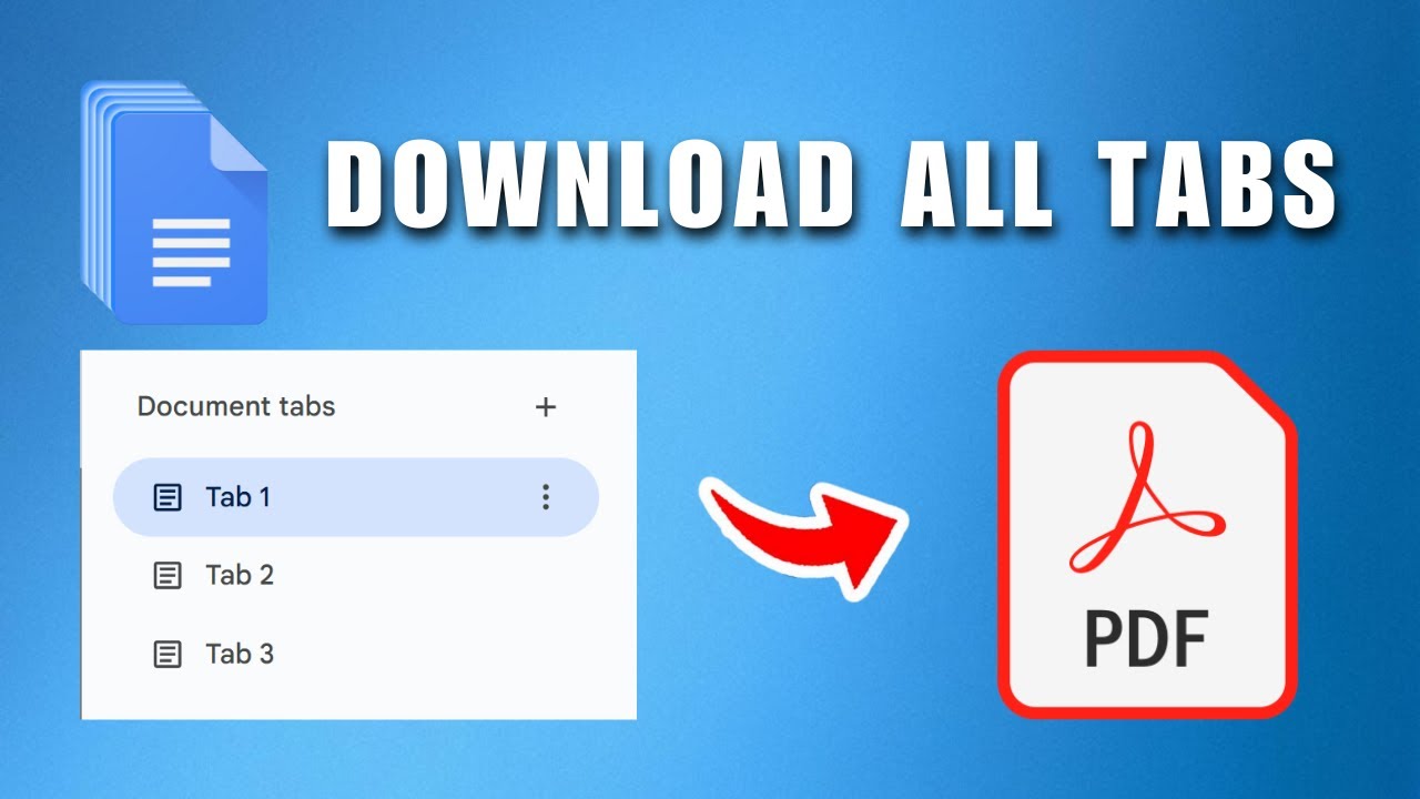 Google Docs: Download All Tabs as a PDF | How to download a Google Doc with multiple tabs as a PDF