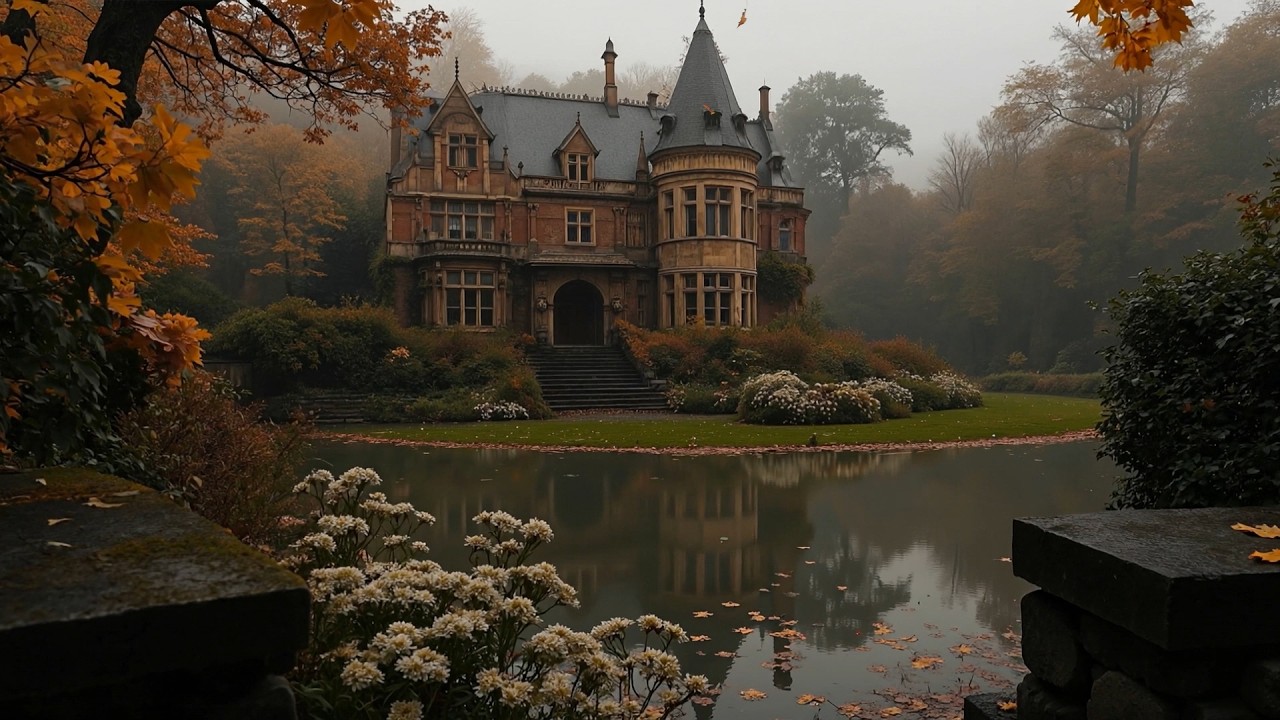 Late Autumn at Mist Manor | Melancholic Piano & Gothic Ambience for Nostalgic Study | Dark Academia