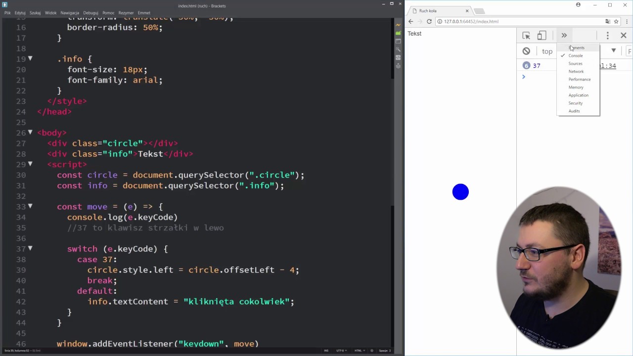 JavaScript - Instrukcja switch i sterowanie klawiaturą