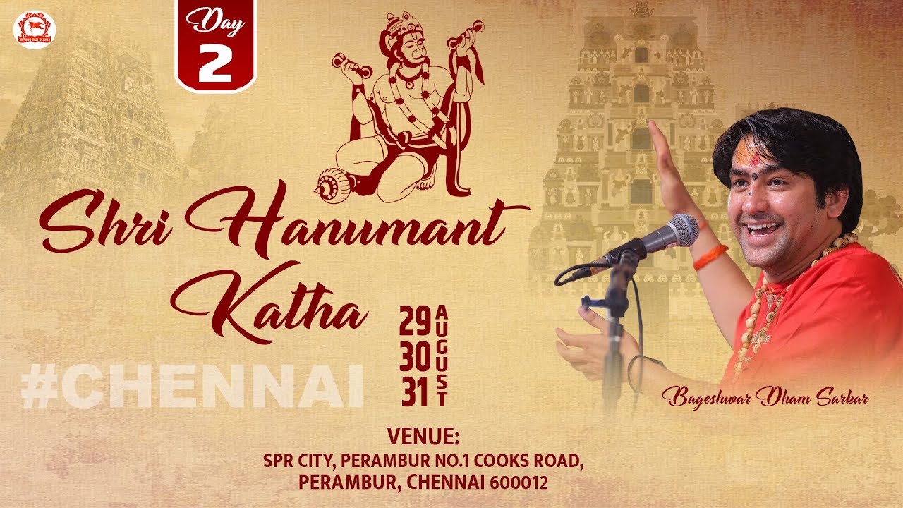 Day - 2 | Shri Hanumant Katha Live | Pujya Bageshwar Dham Sarkar - Chennai (Tamilnadu) 2025
