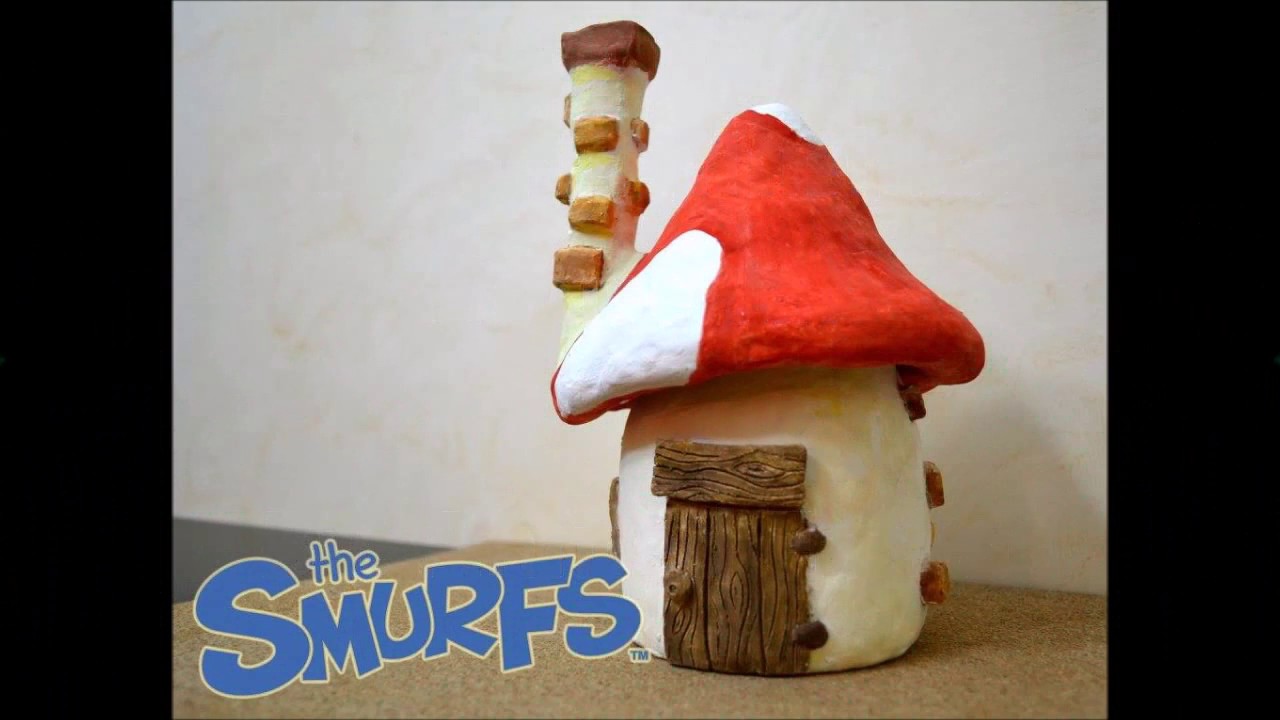 DIY Smurfs Mushroom House Jar