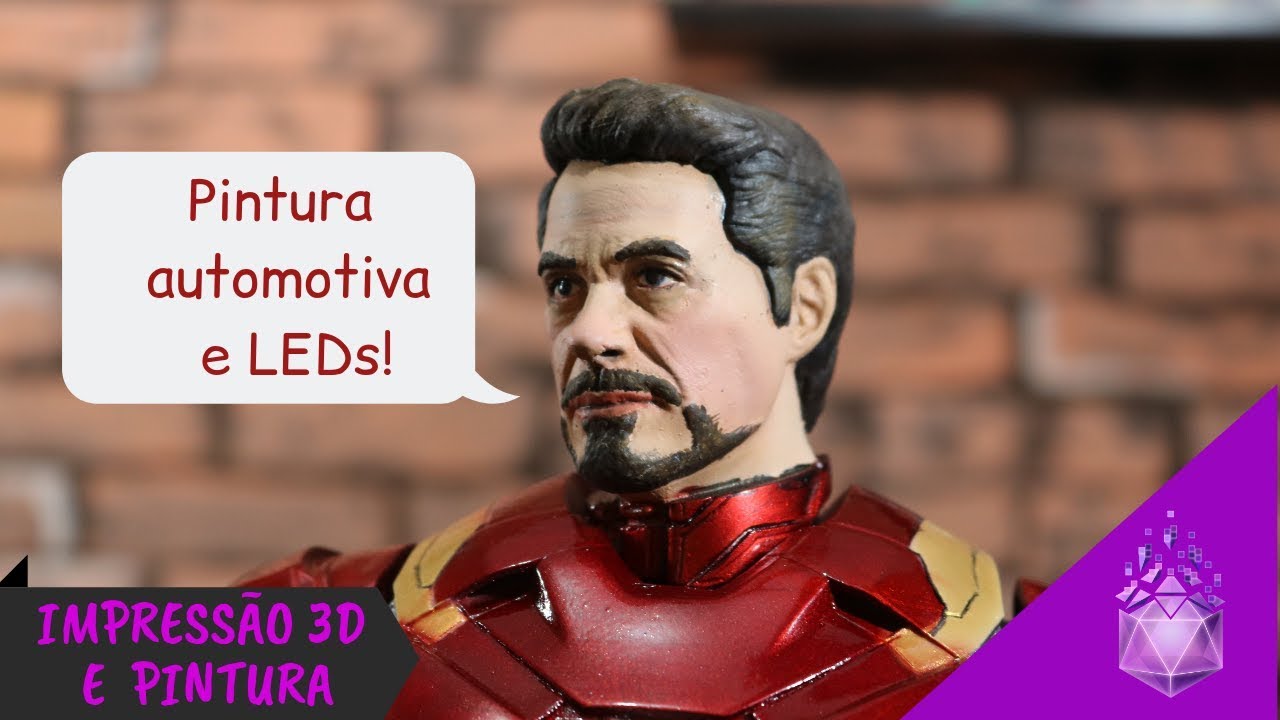 Homem de Ferro com pintura automotiva e LEDs | Oficina 4D