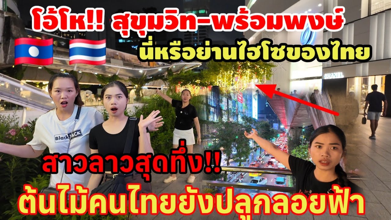โอ้โหสุขุมวิทพร้อมพงษ์นี่หรือย่านไฮโซของเมืองไทย สาวลาวสุดตะลึง ต้นไม้ยังปลูกลอยฟ้า