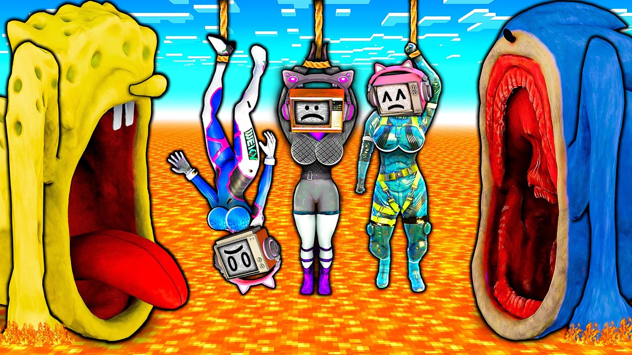 CHOOSE the RIGHT TV WOMAN to SAVE from SEA EATER MONSTERS and SKIBIDI TOILET in MINECRAFT animation