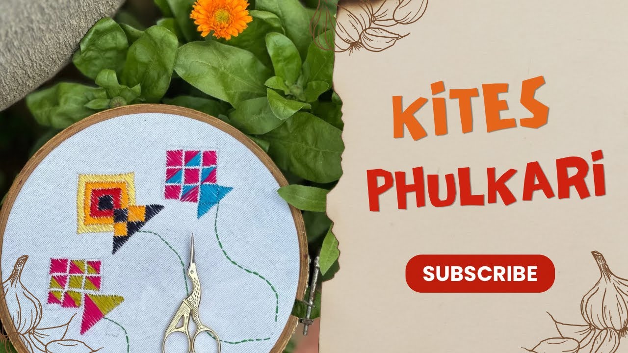 How to Stitch Kite Motif in Phulkari Embroidery | Easy Tutorial