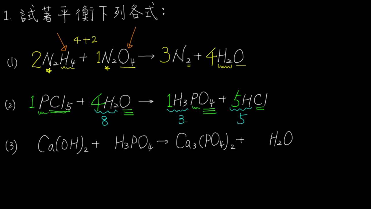 3-2例題01反應式係數平衡-觀察法