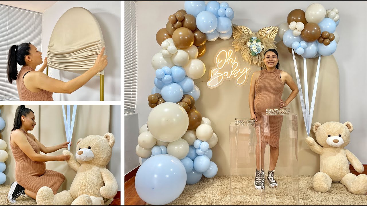 Как сделать арку из воздушных шаров и установить ее на фоне 🧸 (Oh Baby или Baby Shower) 🧸 Гирлянд...