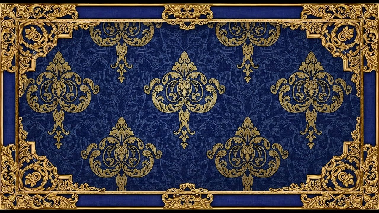 Elegant Damask Pattern Collection  Victorian Wallpaper Art  5 Hour 4K Golden Frame Art Studio