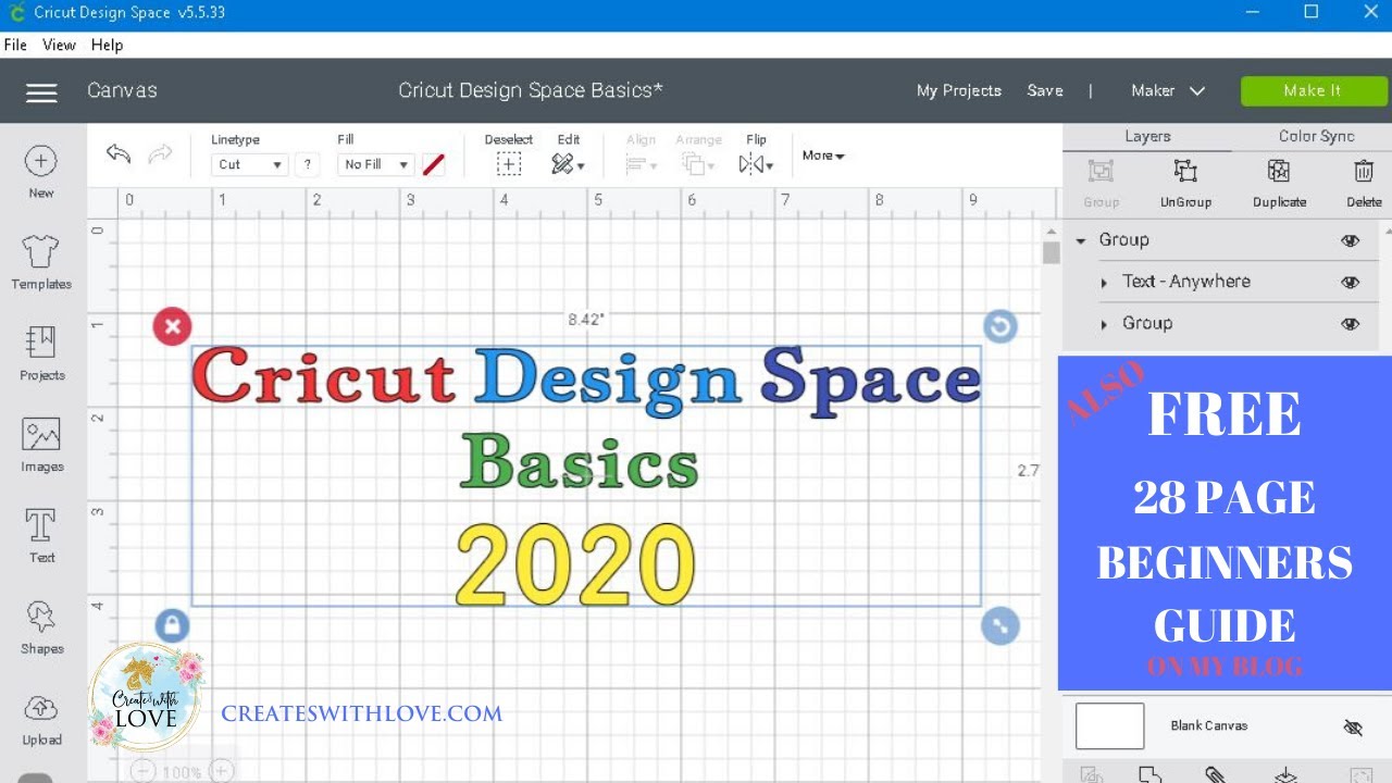 CRICUT DESIGN SPACE BASICS TUTORIAL for Beginners