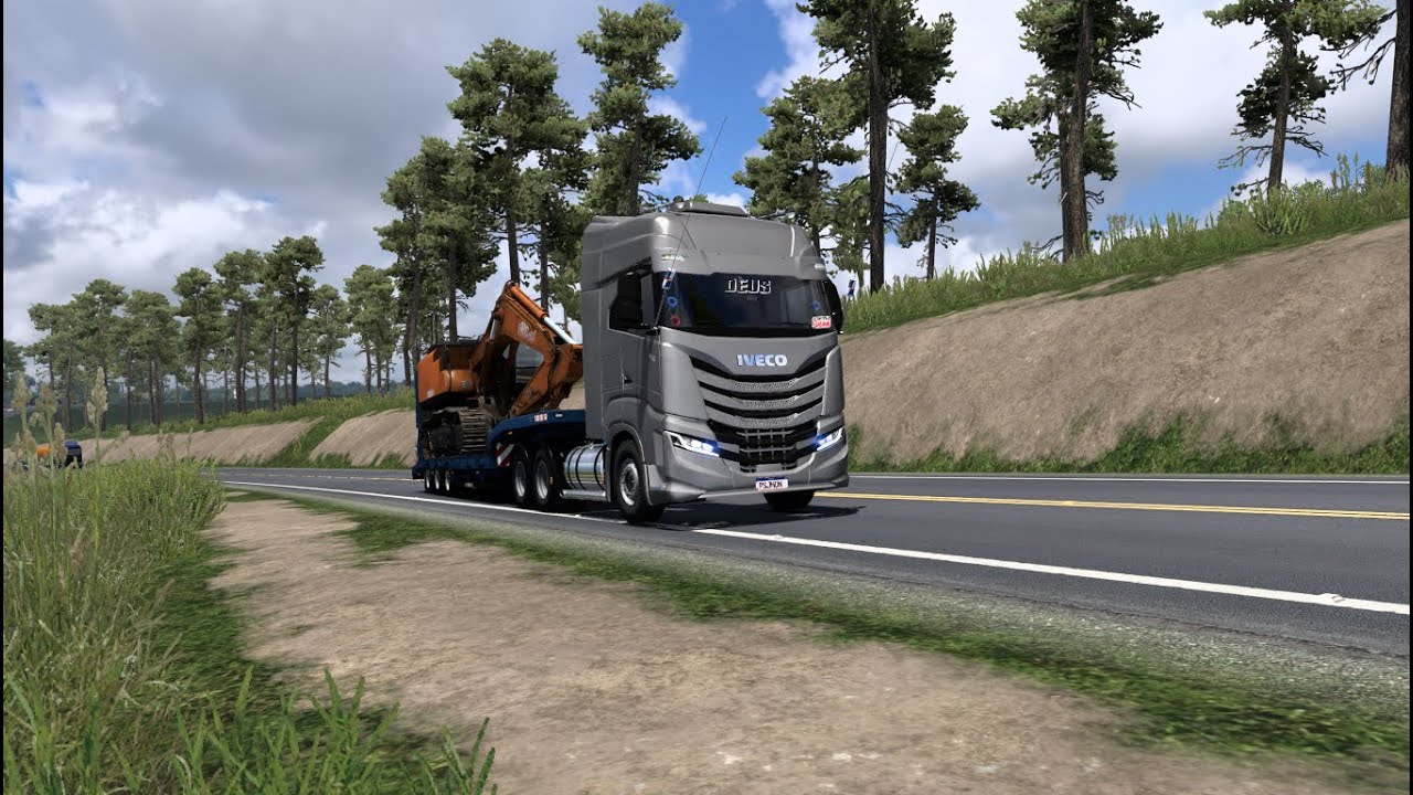 So na presao com o IVECO S-WAY no mapa Eldorado de Mogi das Cruze para Sorocaba carga de Escavadeira