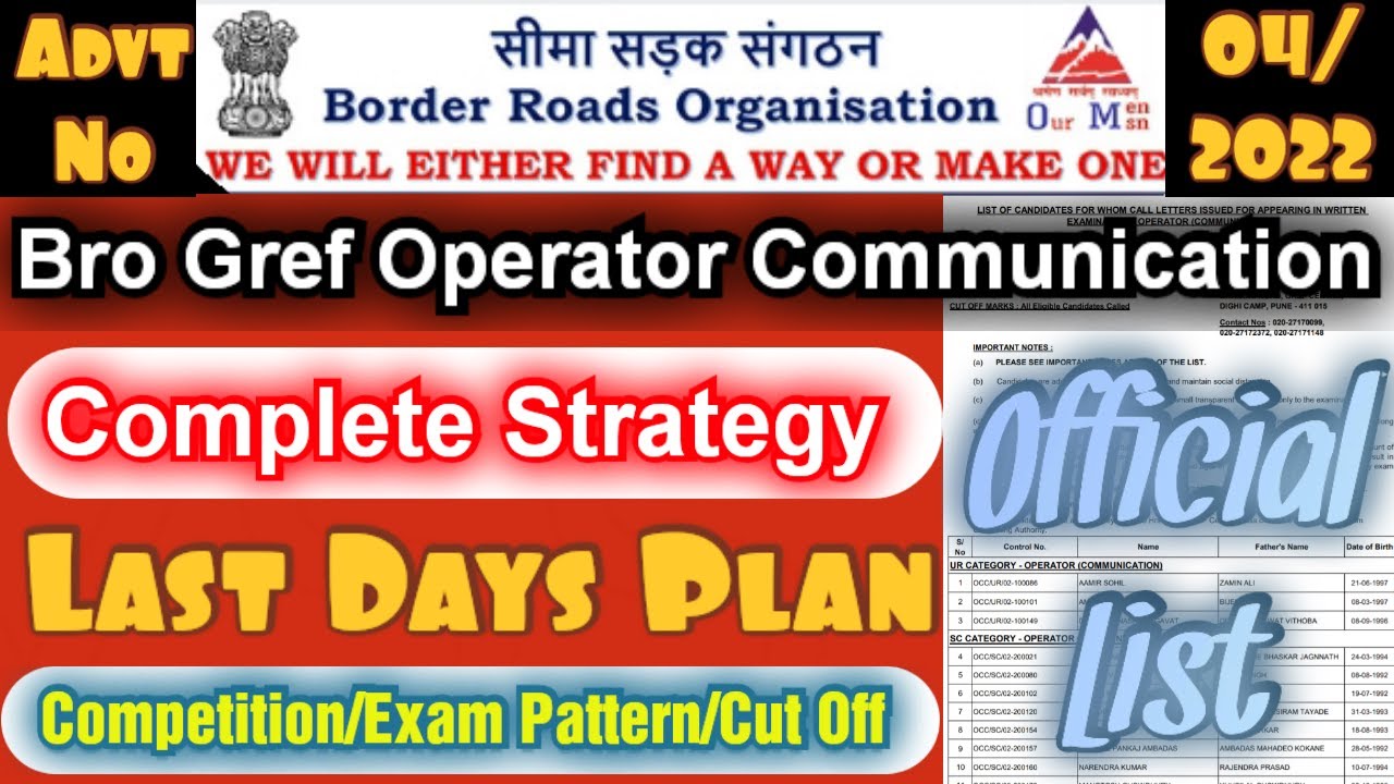 Bro Gref Operator Communication Last Days Strategy ! Documents ! Cut Off ! Competition ! OC 2023