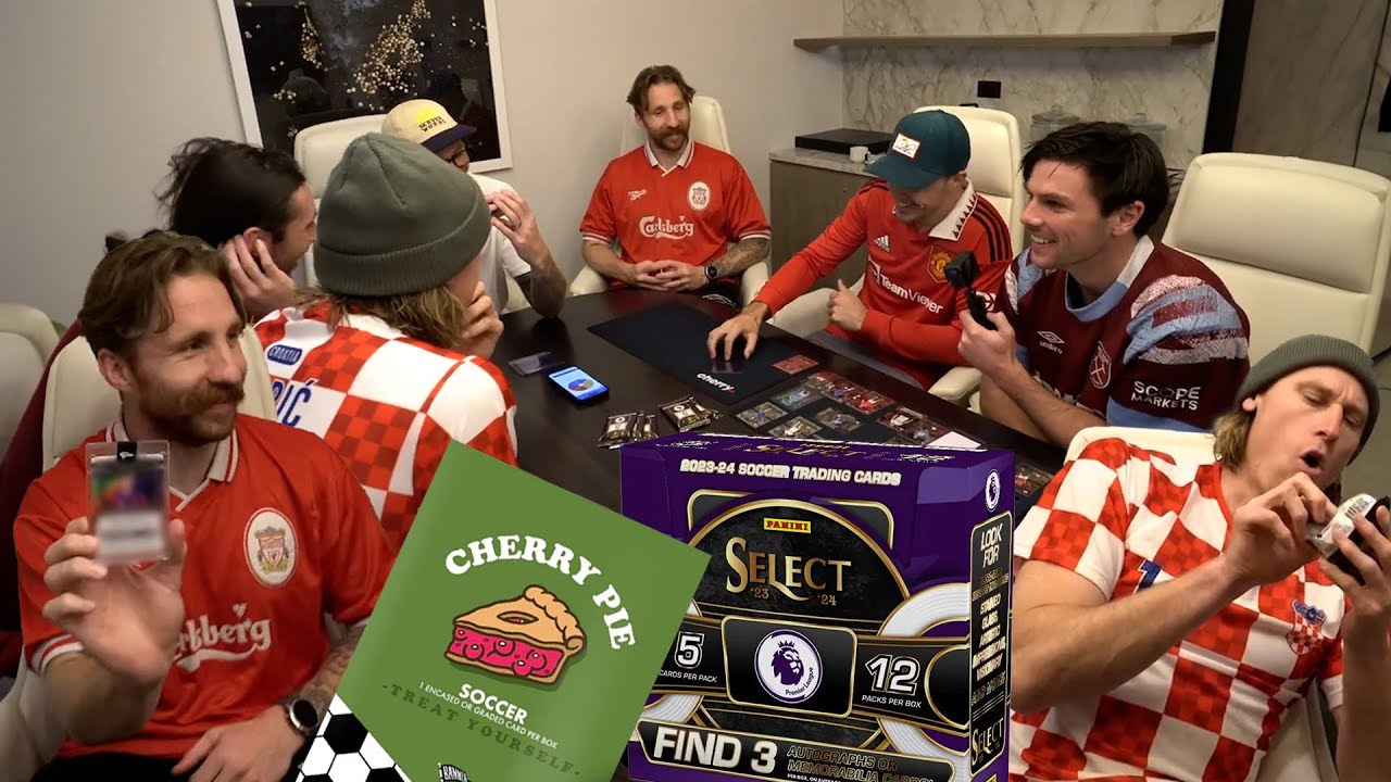 Unboxing 23/24 Premier League Cards & a CHERRY PIE with the lads