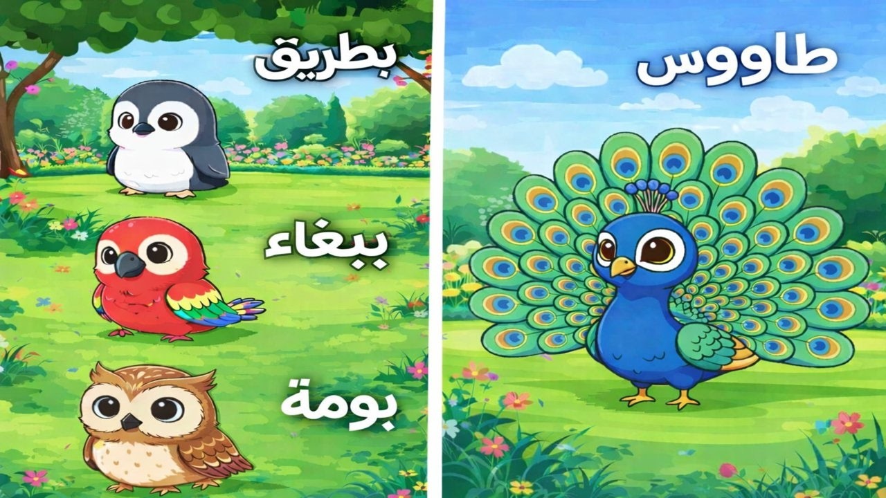 أسماء الطيور وأصواتها للأطفال 🐦🎶 | Birds Sounds for Kids (HD)