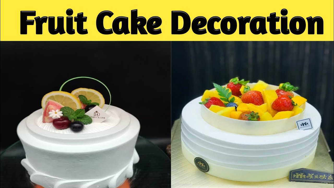 Mixed Fruit Cake Decoration -  Fresh Fruit Cake Decoration Ideas | Mango Fruit Cake | Mom Bakers |