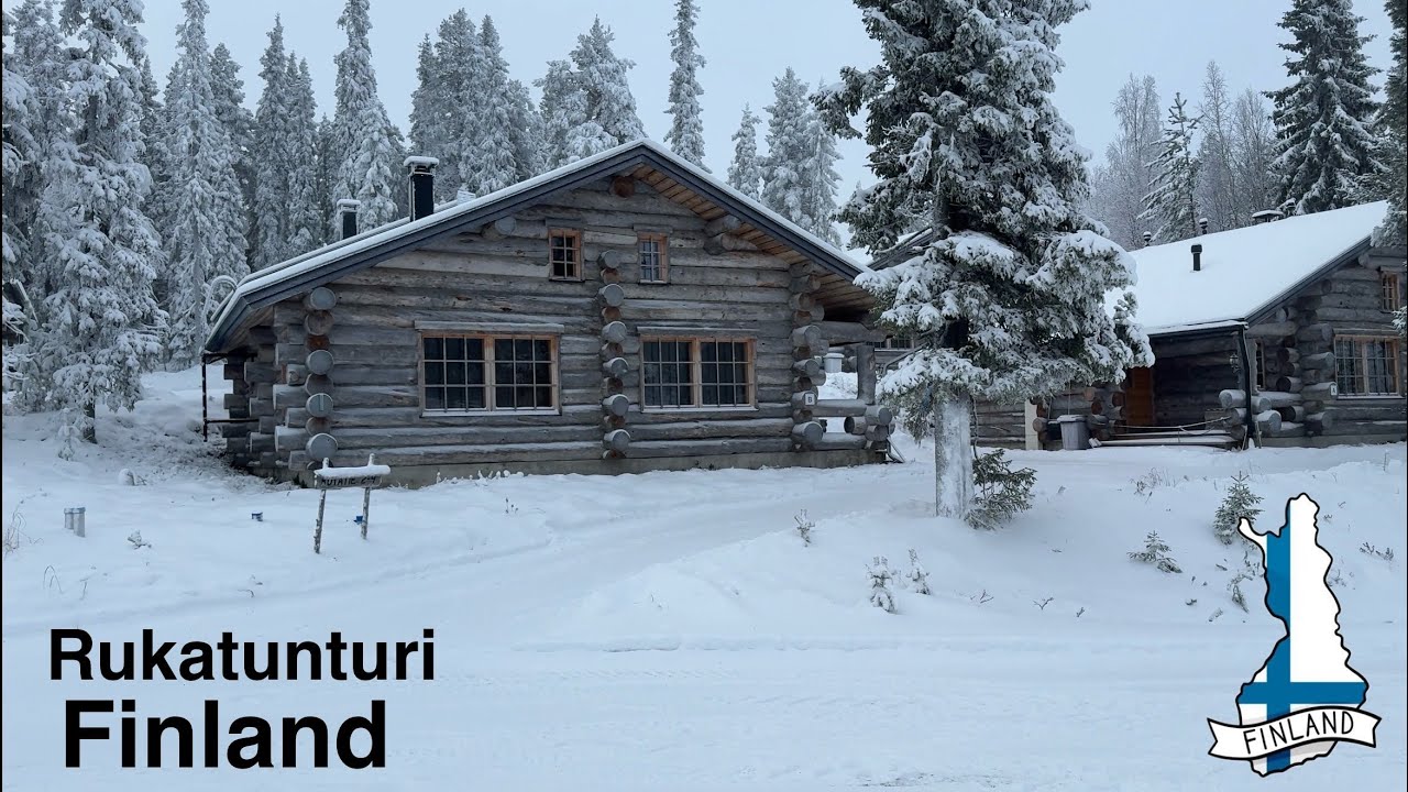 Rukatunturi / Ruka , Finland . November 2025 . Walking around . 4k video 