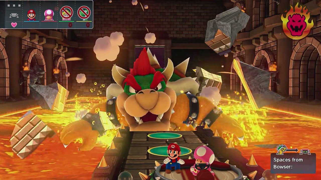 Mario Party 10 Bowser Party #42 - Mario, Toadette, Peach, Yoshi - Chaos Castle (Master Difficulty)