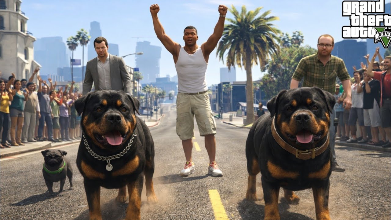 Michael Dog vs Lester Dog Death Race | GTA 5 