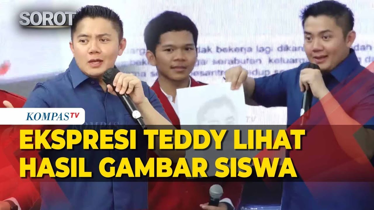 Ekspresi Seskab Teddy Lihat Dirinya Digambar Siswa Sekolah Rakyat: Mirip Gak?