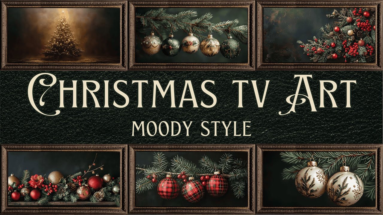 Dark Christmas Picture Frame TV Art | Moody Holiday Collection | 2 Hours 4K