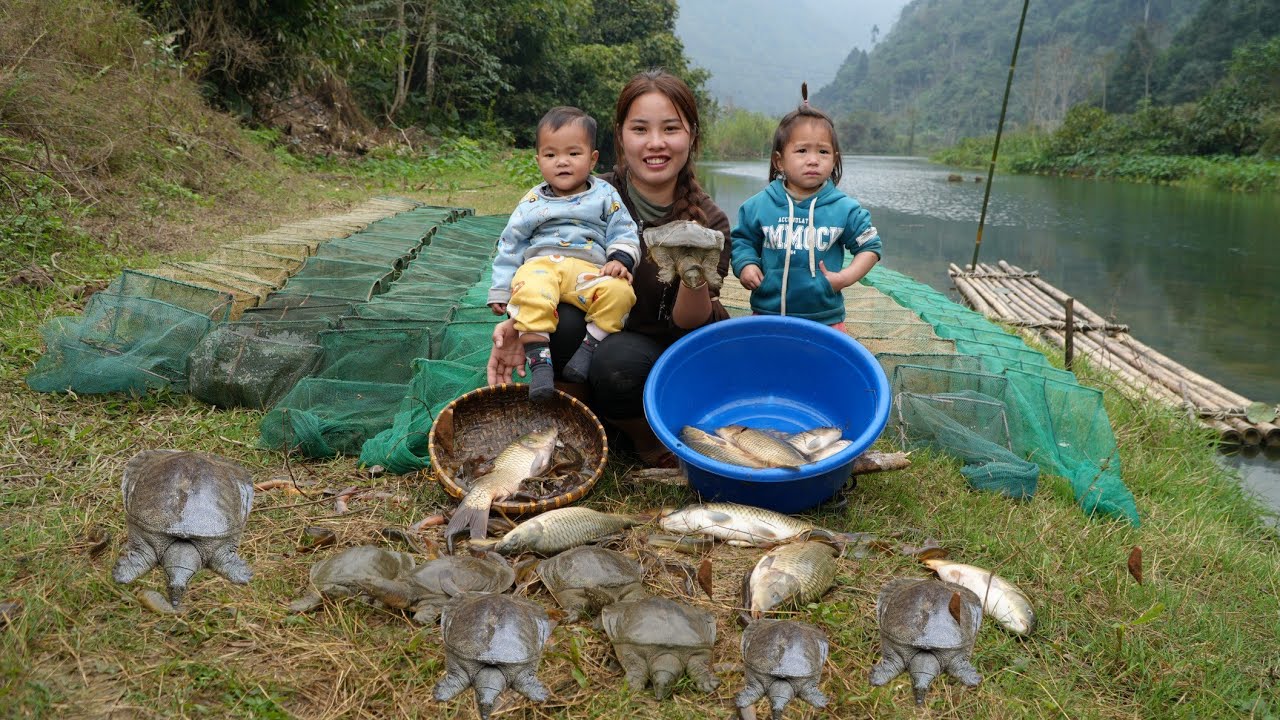 2 days and nights with my children, catching fish, trapping fish and giant turtles to sell