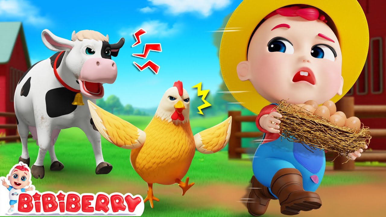 Farm Animals Song - Farm Animals Cartoon for Kids |  Bibiberry - Nursery Rhymes & Kids Songs