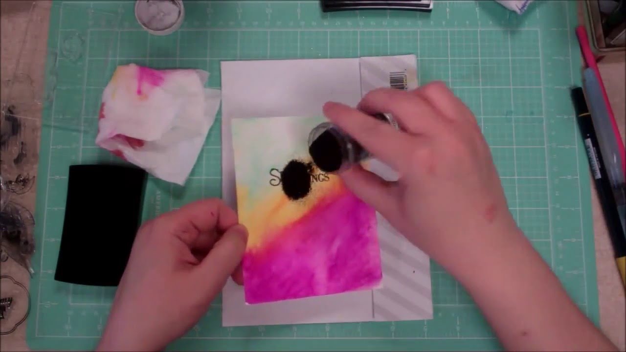 Quick and EASY Tombow Markers Watercolor Card Panel