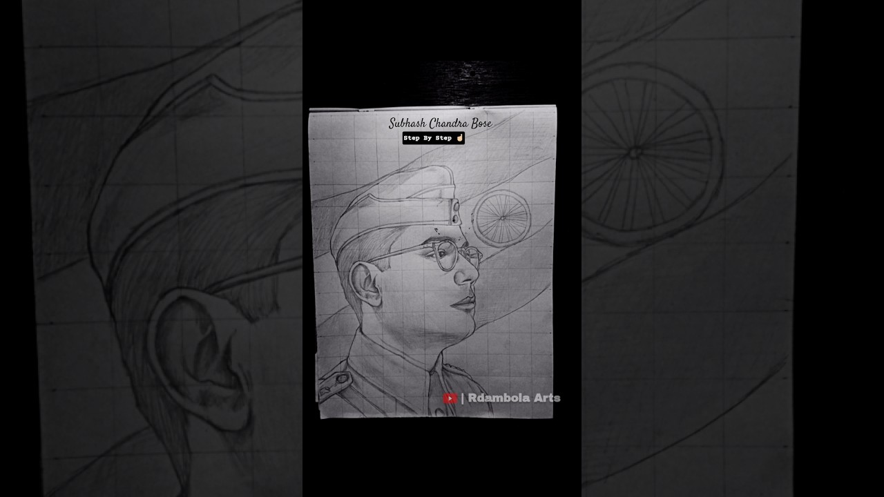 15 August Ki Drawing : Netaji Subhash Chandra Bose 🇮🇳 #shorts #trending #viralshorts
